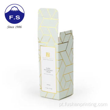 Caixa de papel de beleza de papel dourado em cores coloridas cosméticos